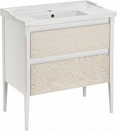 ASB-Woodline Мебель для ванной Лорена 80 белая/бежевая – фотография-5
